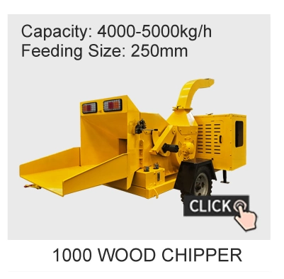 Waste Wood Pallet Chipper Whole Tree Horizontal Grinder Diesel Drum Wood Chipper